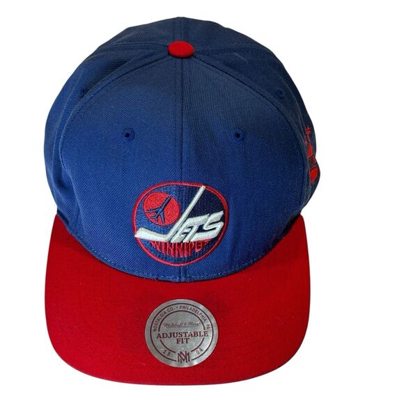 Mitchell & Ness Vintage Hockey Winnipeg Jets Wool Snapback Hat Blue/Red - Picture 1 of 15
